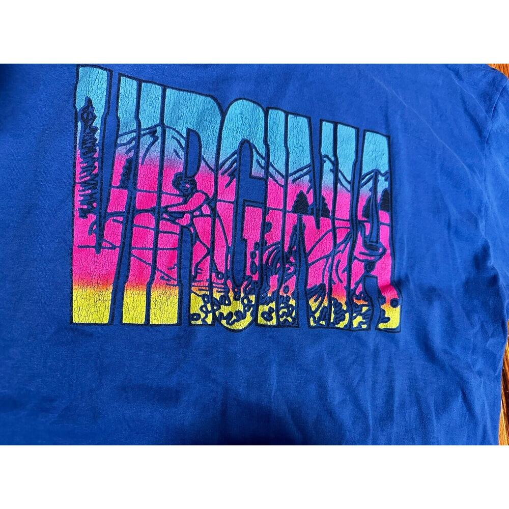 Vintage Virginia T Shirt Size Large, Stunning and Single Stitch Sleeves Fishing